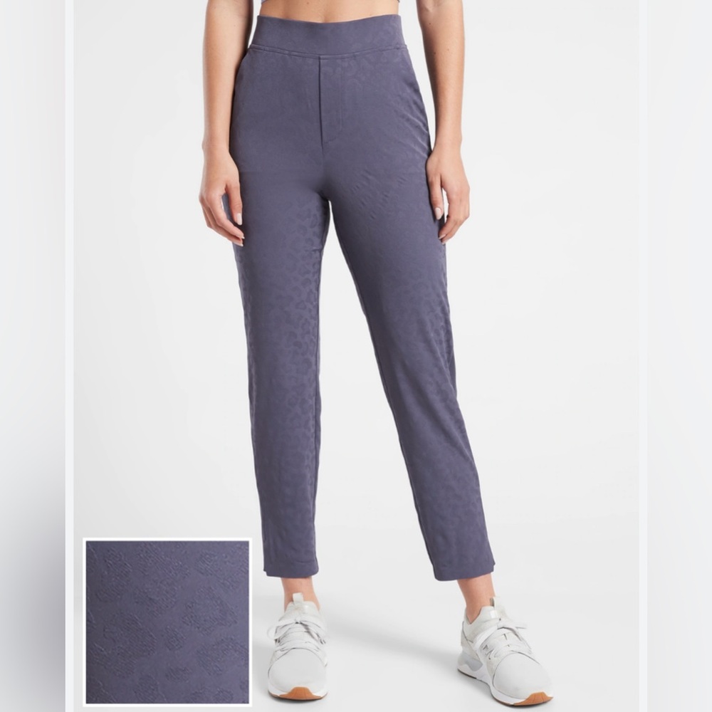 Athleta Brooklyn Textured Ankle Pants Leopard Madieval Violet.-2(s)